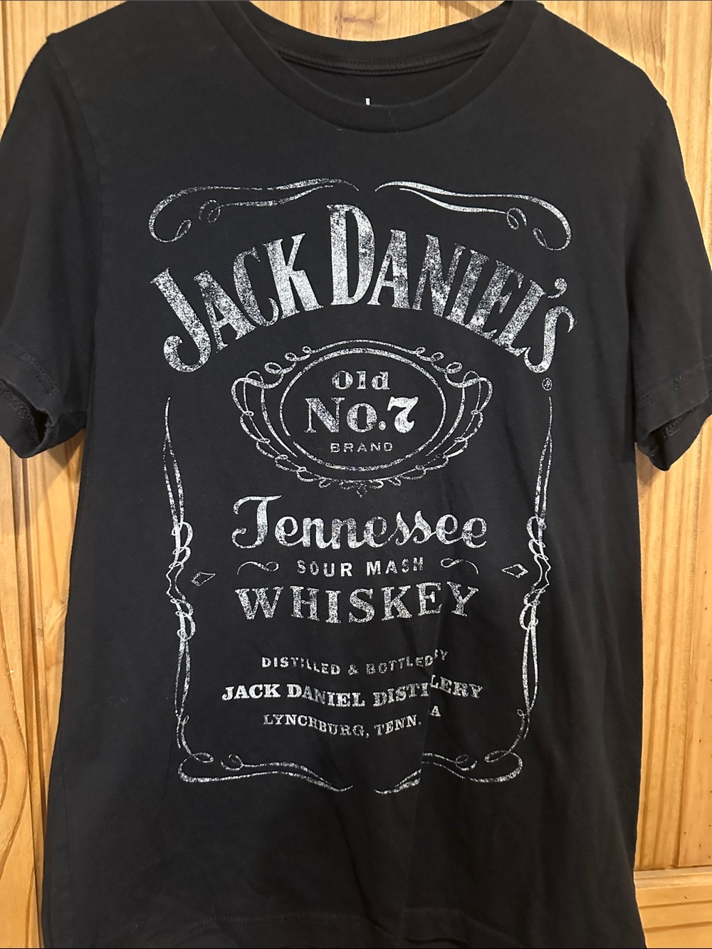 Jack Daniel's Black Tee with White Tennessee Whiskey Logo